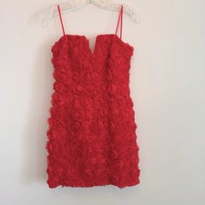 DO+BE Red 3D Rosette Floral Mini Dress Size Medium NWT Cocktail Party boutique
