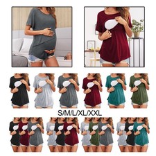 Maternity Shirts Women Nursing Tops Lightweight Fashion Full Coverage Soft