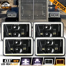 4XFor Western Star 4900 Semi Truck 4x6" LED Headlights Halo Projector Hi/Lo Beam