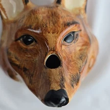 Vtg Babbacombe Pottery FOX HEAD String Holder Wall Dispenser Ceramic England