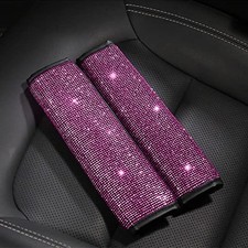 Bling Bling 2PCS Car Safety Belt Covers - Crystal Diamond Seat Belt Shoulder ...