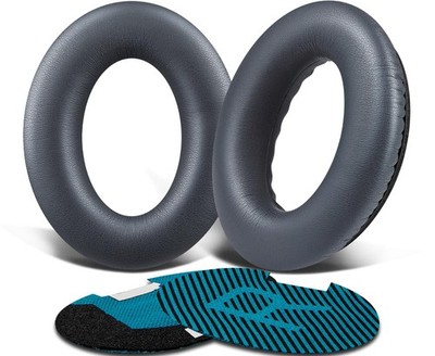SoloWIT Protein Leather Earpads Cushions for Bose Headphones, Titanium 