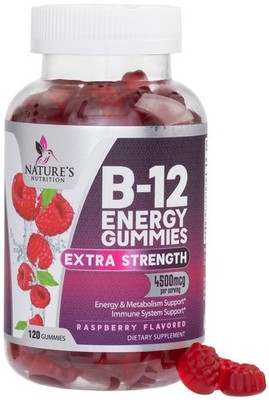 B12 Energy Gummies - 4500 mcg Vitamin Per Serving - 120 Count (Pack of 1)