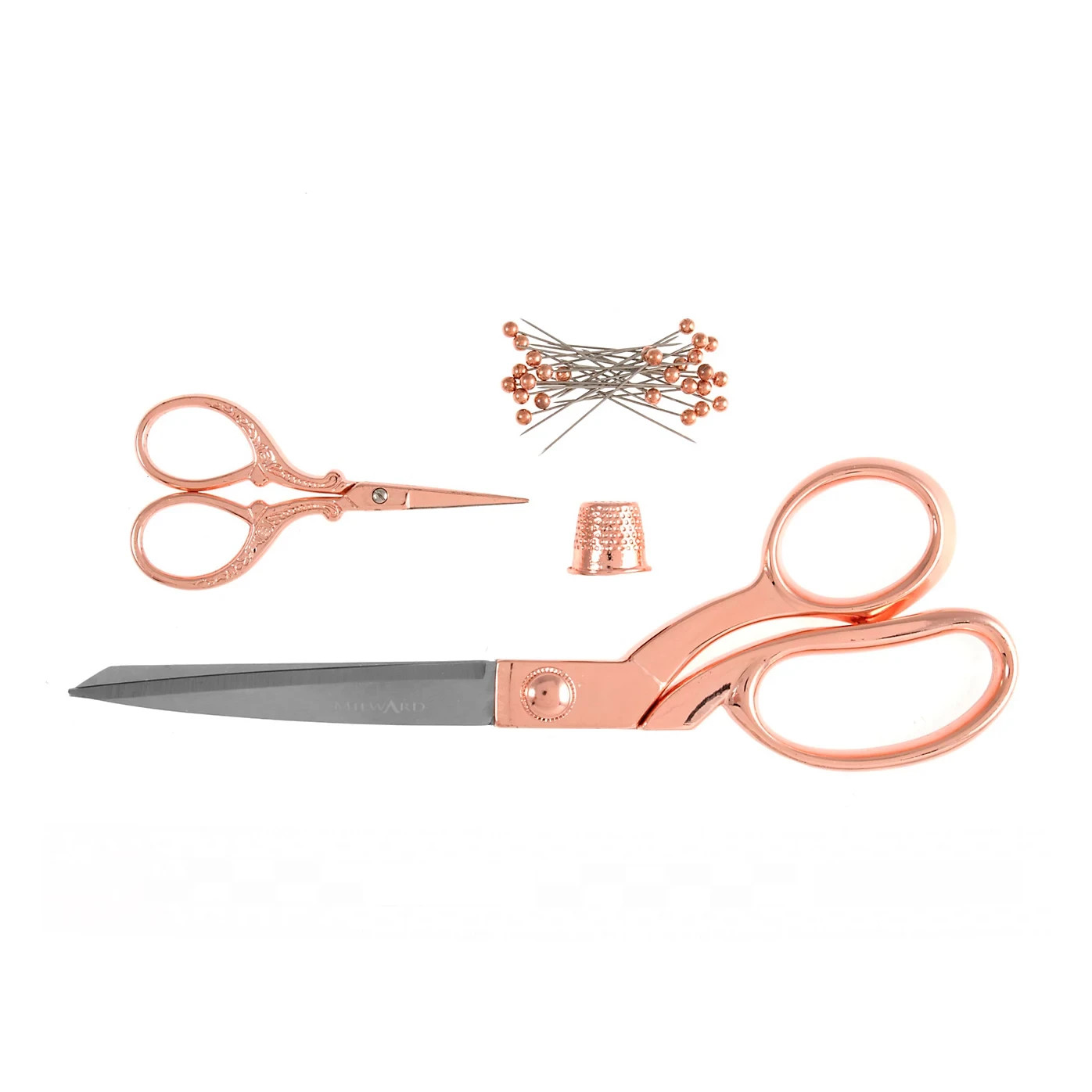 Milward Scissors: Gift Set-Dressmaking & Embroidery Thimble & Pins-Rose Gold