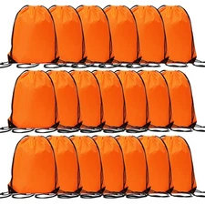 Drawstring Bags Bulk Backpack Cinch Polyester Bag for Gym Sport Orange 20 PCS