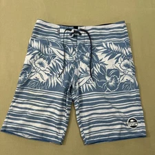Salt Life SLX-QD Vapor Board Shorts Mens 32 Blue White Floral Print