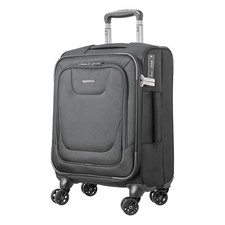 AMAZON BASICS 20" LUGGAGE SOFTSIDE SUITCASE TSA LOCK 8 SPINNER WHEELS - BLACK