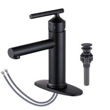 Single Handle Single Hole Bathroom Faucet with Drain Kit Included