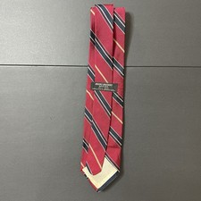 Vintage Brooks Brothers Silk Necktie Burgundy Striped Made In USA Preppy Formal