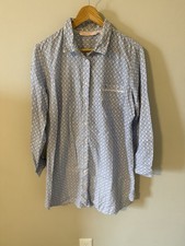 Vintage Victoria  s Secret Cotton Nightshirt Geo Print Buttondown Size L