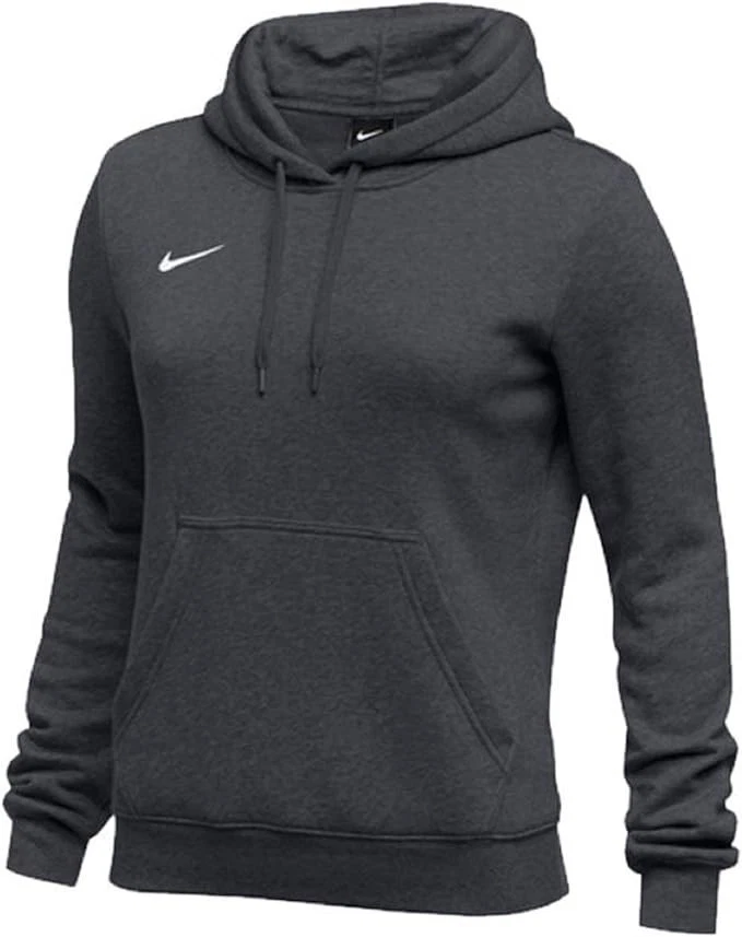 Nike Womens Pullover Club Fleece Hoodie (Small, Anthracite)