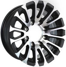 eCustomrim 2-Pk Aluminum Trailer Wheels 16X7 16 X 7 8 Lug Avalanche Matte Black