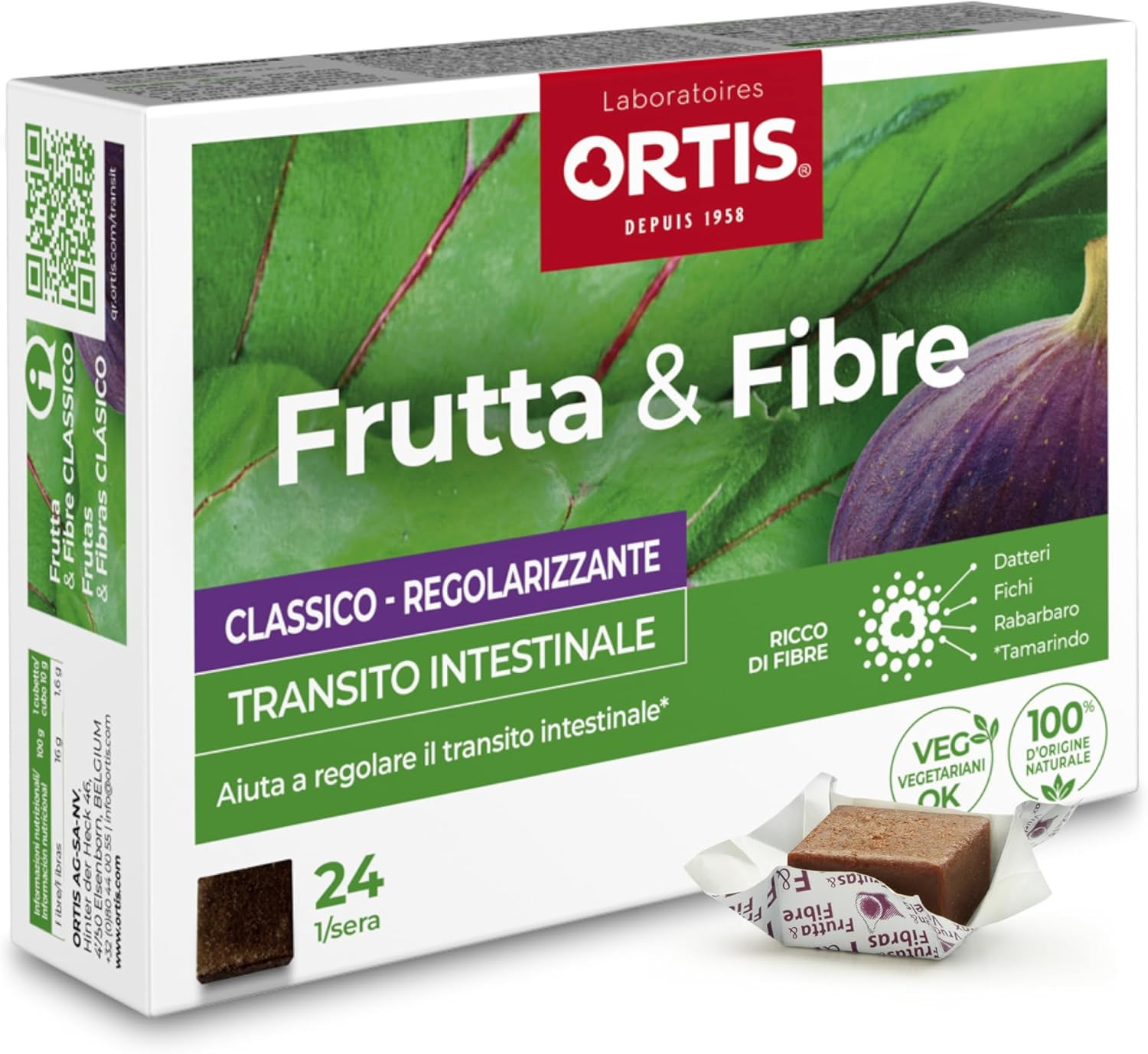 Frutta e Fibre Classico 24 Cubetti | Regolarità Intestinale Naturale