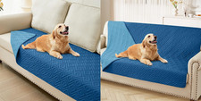 Waterproof Dog Bed Blanket, Soft Pet Blankets 30X70 Inch and 68X82 Inch in Navy