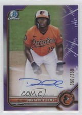 2022 Bowman Chrome Prospect Purple Refractor 50/250 Donta Williams Auto hn8