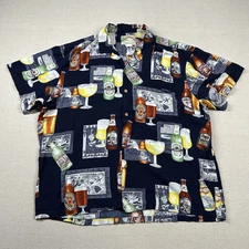 Vintage Paradise Found Shirt Mens XL Hawaiian Aloha Beer Drinking Alcohol Tropic