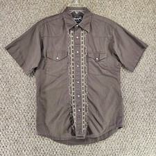 Wrangler Western Shirt Mens Sz M Button Up Short Sleeve Pockets