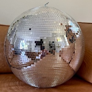 Large 20” Mirror Silver Disco Ball Decor Easy To Hang With Ring