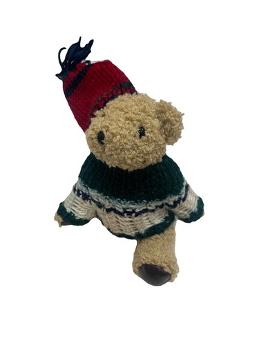 Vintage 7 Zoll 1998 Hugfun Costco Plüsch Teddybär Strickpullover Lederpfoten - Bild 1 von 8