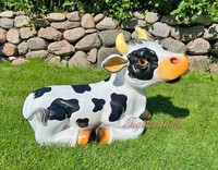 Witzige Kuh Liegend Figur Deko Dekoration Statue Skulptur Garten Gartenfigur