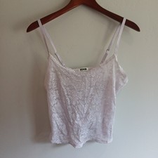 Pink Victorias Secret Lace Camisole Large Lavender Lingerie Cropped Floral