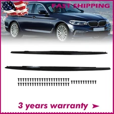 For 17-23 BMW 5 Series G30 G31 M Sport 540i Glossy Black Side Skirt Extension