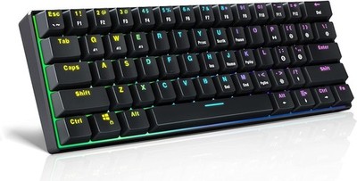 60% Mechanische Gaming Tastatur, 61 Tasten Hot-Swapbare Bluetooth Tastatur mit RG