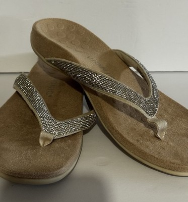 Vionic Dillon Shine Toe Post Rhinestone Stormy Sandal Women's Size 9/10 Mismatch