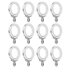 Curtain Rings with Eyelet, 1.38" 35mm Inner Diameter 12pcs, White