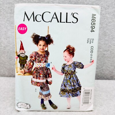 McCalls 6594 Boho Dress and Pants w Ruffles Kids 2 5 Sewing Pattern Easy | eBay McCalls 6594 Boho Dress and Pants w Ruffles Kids 2 5 Sewing Pattern Easy | eBay