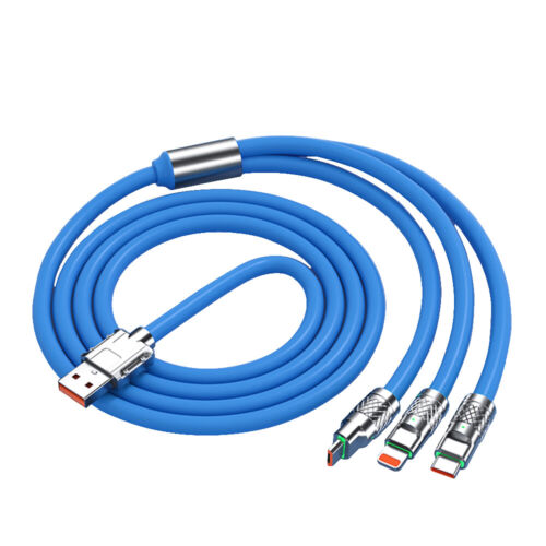Cavo di ricarica rapida max 120 W 6,0 piedi USB 3 in 1 cavo caricabatterie universale cellulare - Foto 7 di 25