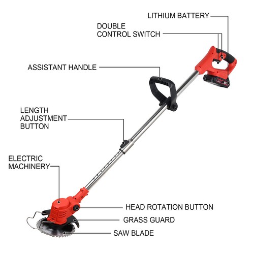 Cordless Electric Weed Lawn Edger Grass Eaters String Trimmer Cutter+2 Batteries - Picture 8 of 20