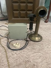 Western Electric Antique Candlestick Brass Telephone Phone 1915 W/ Ringer Box!