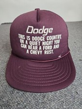 Vintage Dodge snapback Trucker Hat Quiet Night Hear Ford Chevy Rust Maroon 80s
