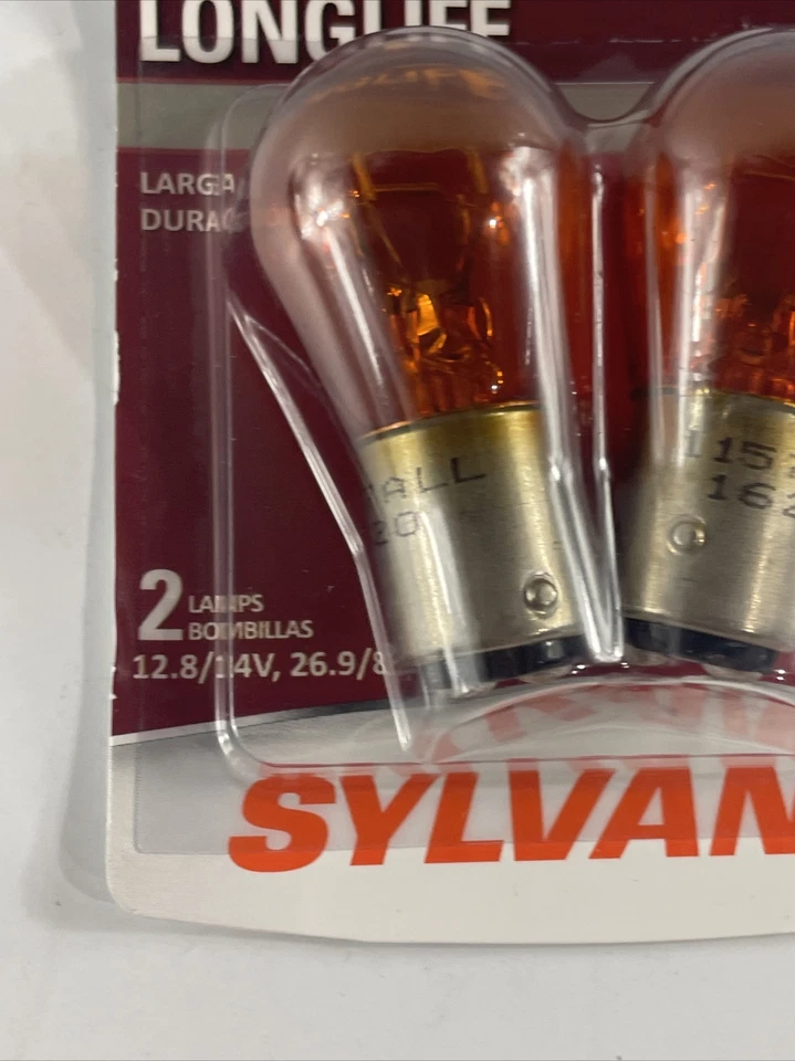 Миниатюрная лампа SYLVANIA - 1157A с длительным сроком службы - янтарная, идеально подходит для парковки и поворота. Новый - Изображение 4 из 4