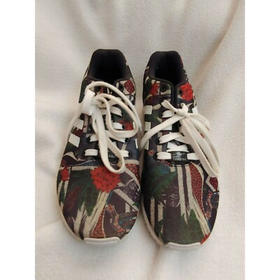 Women Adidas ZX Flux Torsion Farm Print Athletic Trainers Shoe
