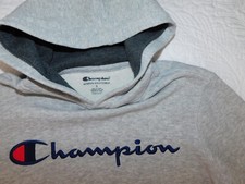 CHAMPION   Youth S Small   Gray/Classic Logo Pullover Hoodie Sweatshirt   CK20