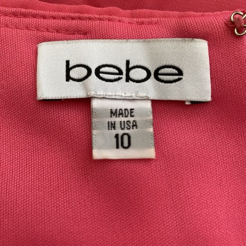 Bebe USA Womens Embellished Cocktail Party Dress Coral Layered Size 10 - Picture 8 of 19