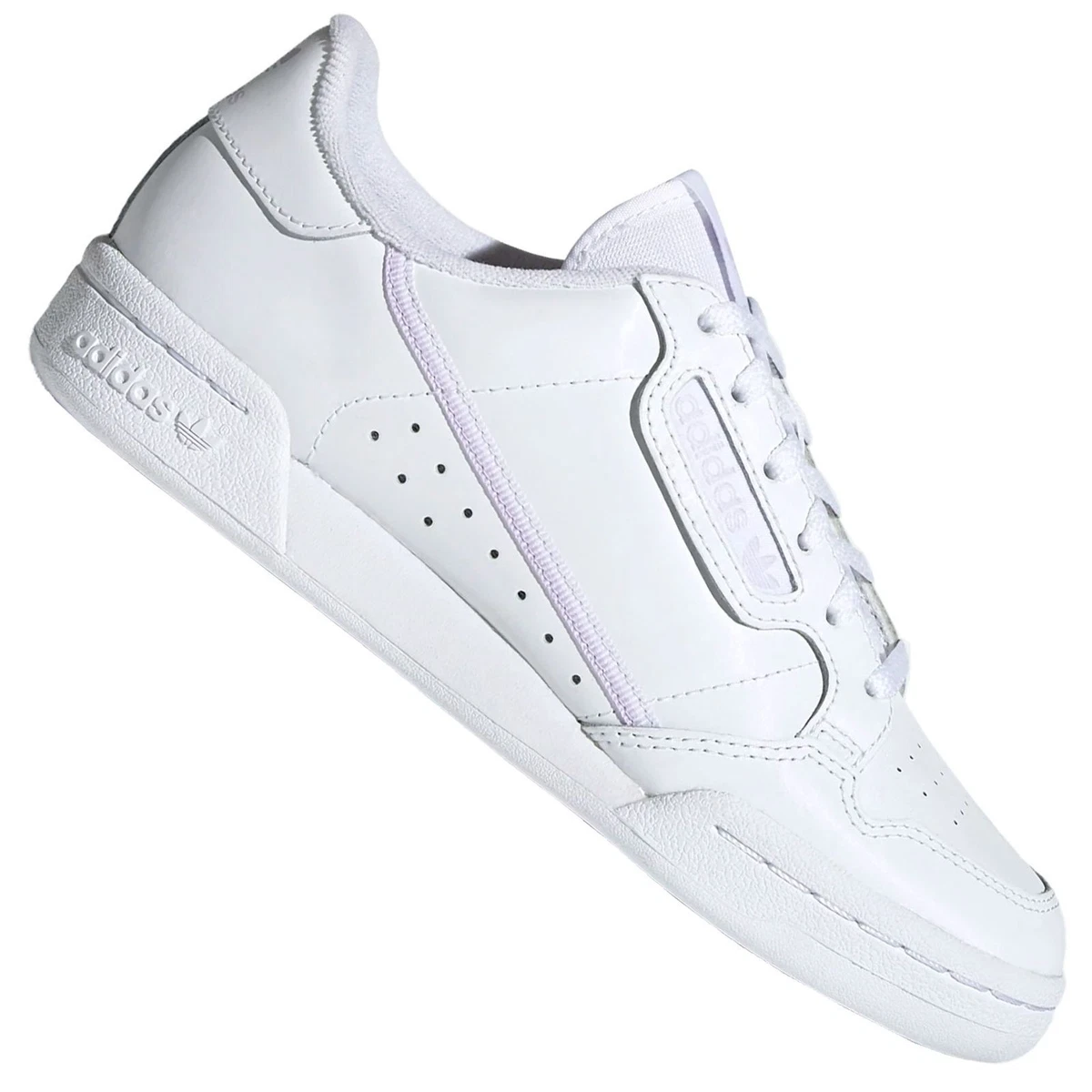 Adidas Originals Continental 80 Leather Trainers EF5114 White Purple Tint