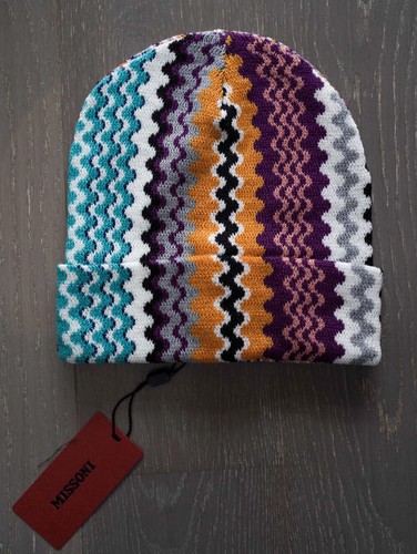 Missoni Wool Blend Zig Zag Beanie Hat 