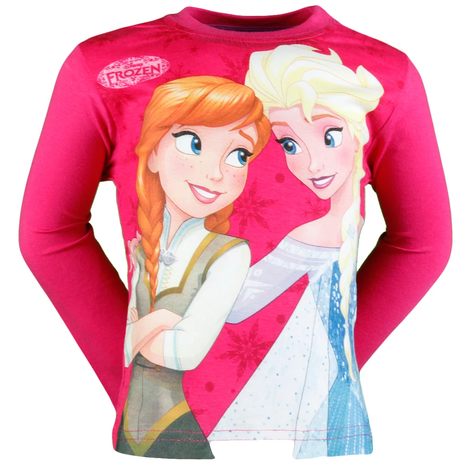 T SHIRT MANCHES LONGUES ENFANT DISNEY REINES DES NEIGES ROSE - Photo 1/1