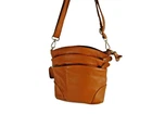 Women's Genuine Butterscotch Leather Organizer Purse Crossbody Shoulder Bag NWOT