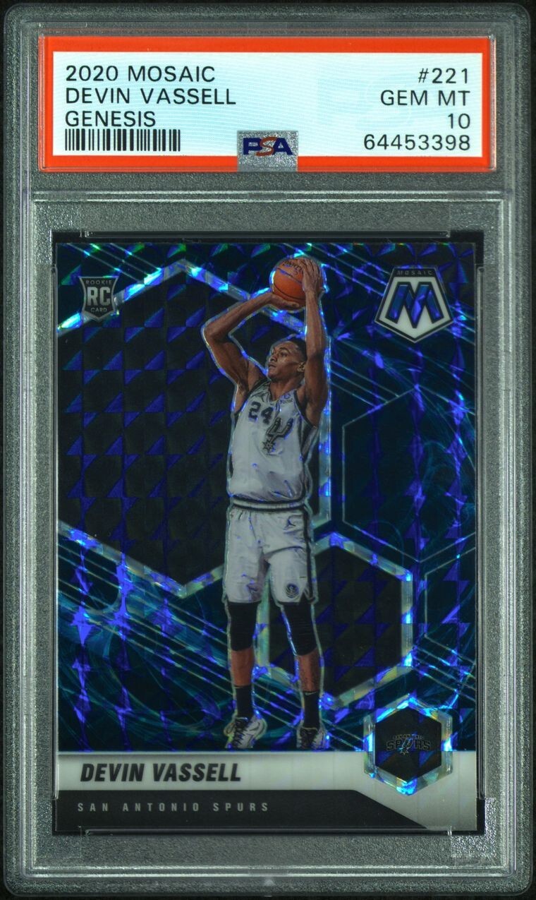 2020 Panini Mosaic Devin Vassell #221 Genesis San Antonio Spurs RC PSA 10
