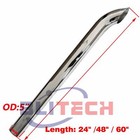 Chrome 5 In Exhaust Curved Stack 5" Od x 24" 48" 60" Length Pipe Semi Truck Tube