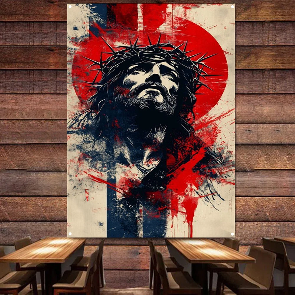 The Passion of Jesus Flag Tapestry Christ Vintage Home Wall Art Decor Banner
Opens in a new window o