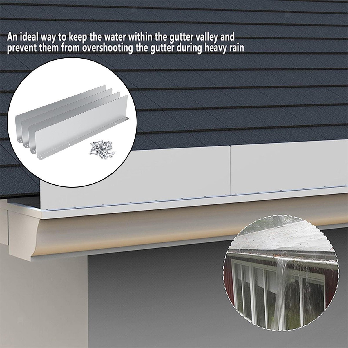 Plastic Gutter Splash Guard Aluminium Leaf Guard For Plastic Guttering