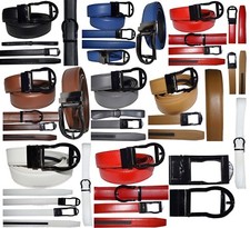 Men's leather belt dress/casual belt qick automatic lock track buckle up to 43"