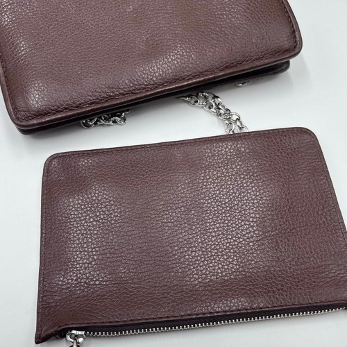 My Flat In London Brown Crossbody Metal Chain Bow Wallet Clutch 48 Charles St - Picture 12 of 12