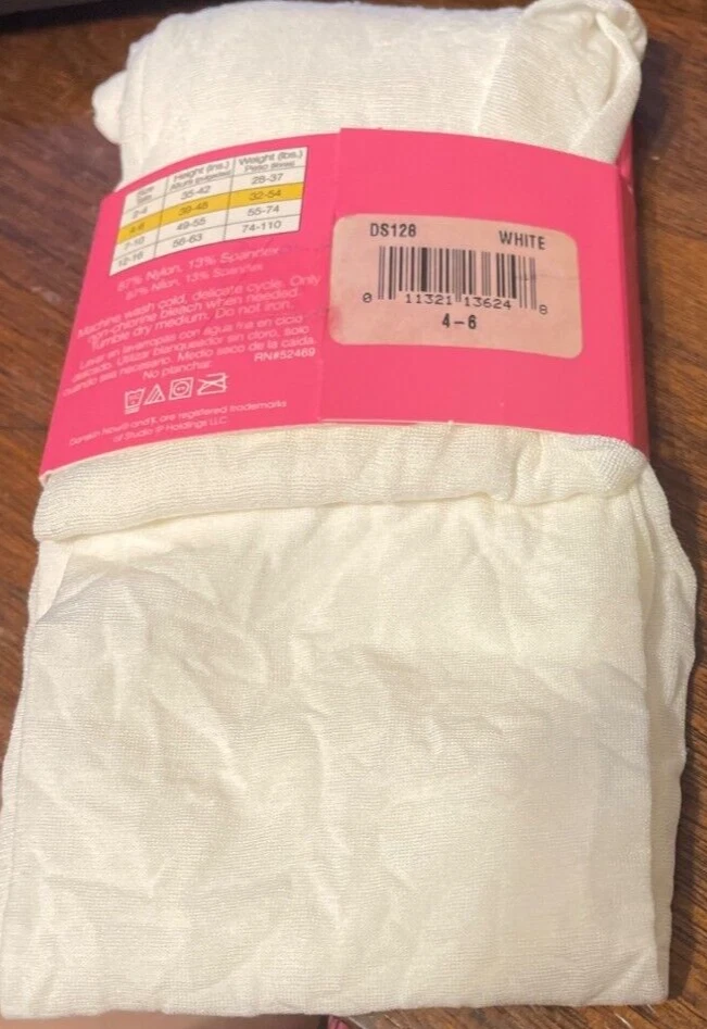 Meia-calça feminina Danskin Now opaca tamanho 4-6 branca nova com etiquetas meia Stuffer Holiday Wear - Imagem 2 de 4