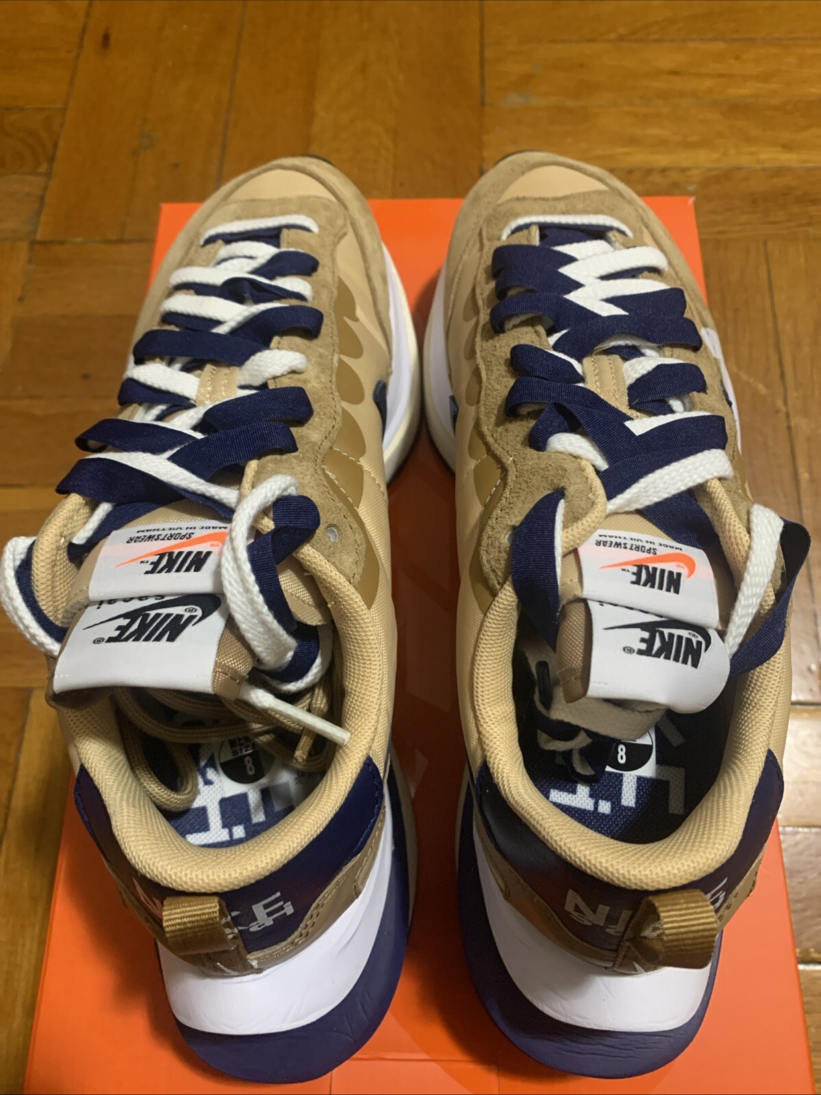 SACAI X NIKE DS Nike Vaporwaffle X Sacai Sesame Blue Void Uomo Taglia 8 DD1875 200